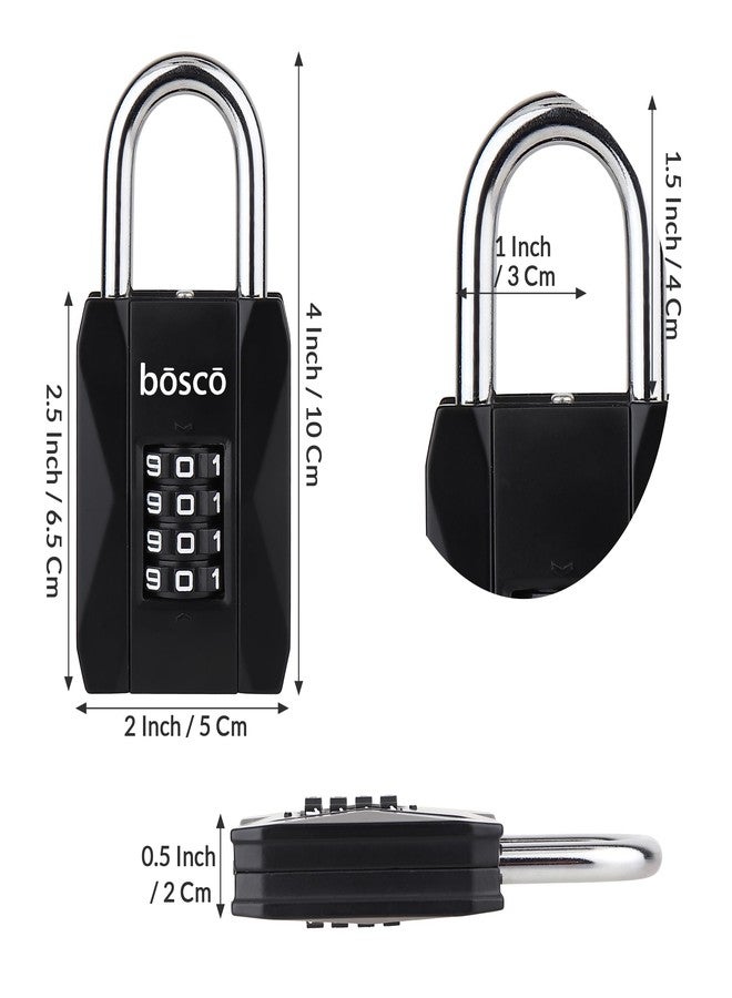 BOSCO Heavy Duty Combination Padlock for Door, Gate, Gym Locker, Main Gate - Keyless Number Lock with Adjustable Shackle - Strong Security Lock for Indoor & Outdoor Use (Black, 1 Pack) - Image 4